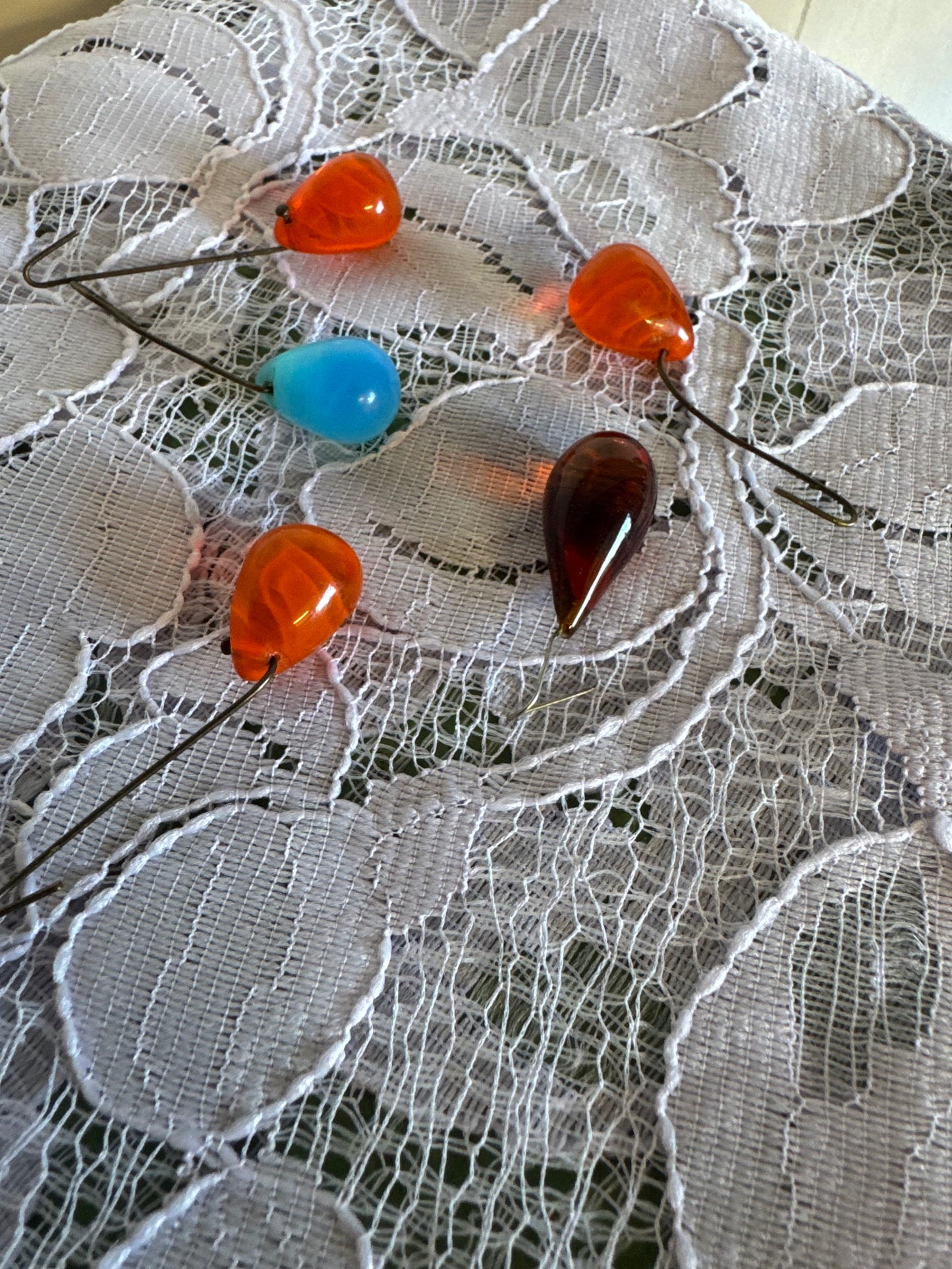 Mixade glasdroppar, 5st