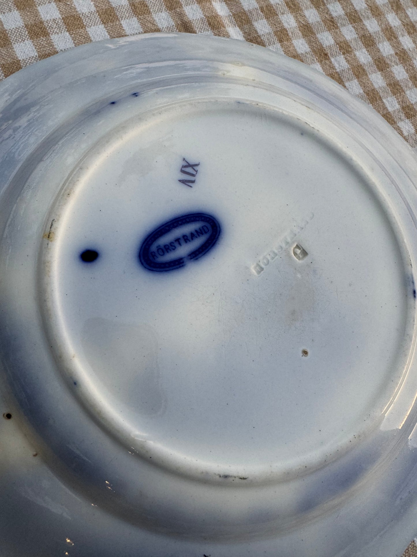 3st blåvita förrättstallrikar Rörstrand XIV