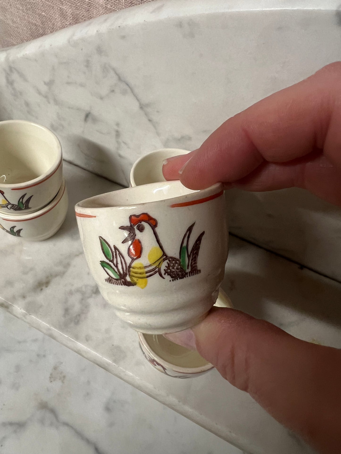 6st äldre äggkoppar