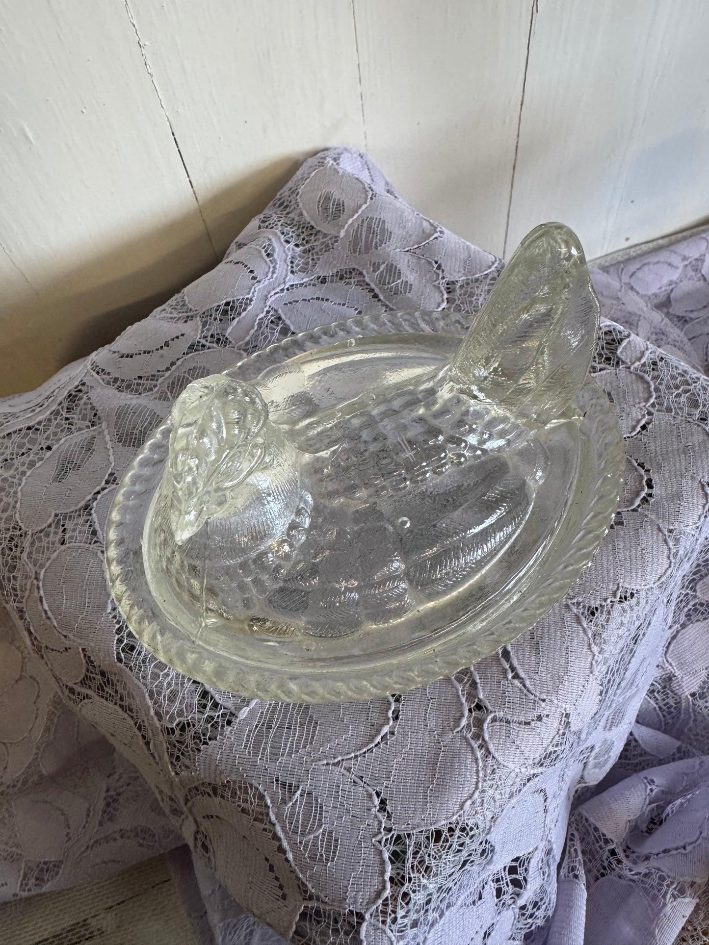 Höna - äggömma i klarglas