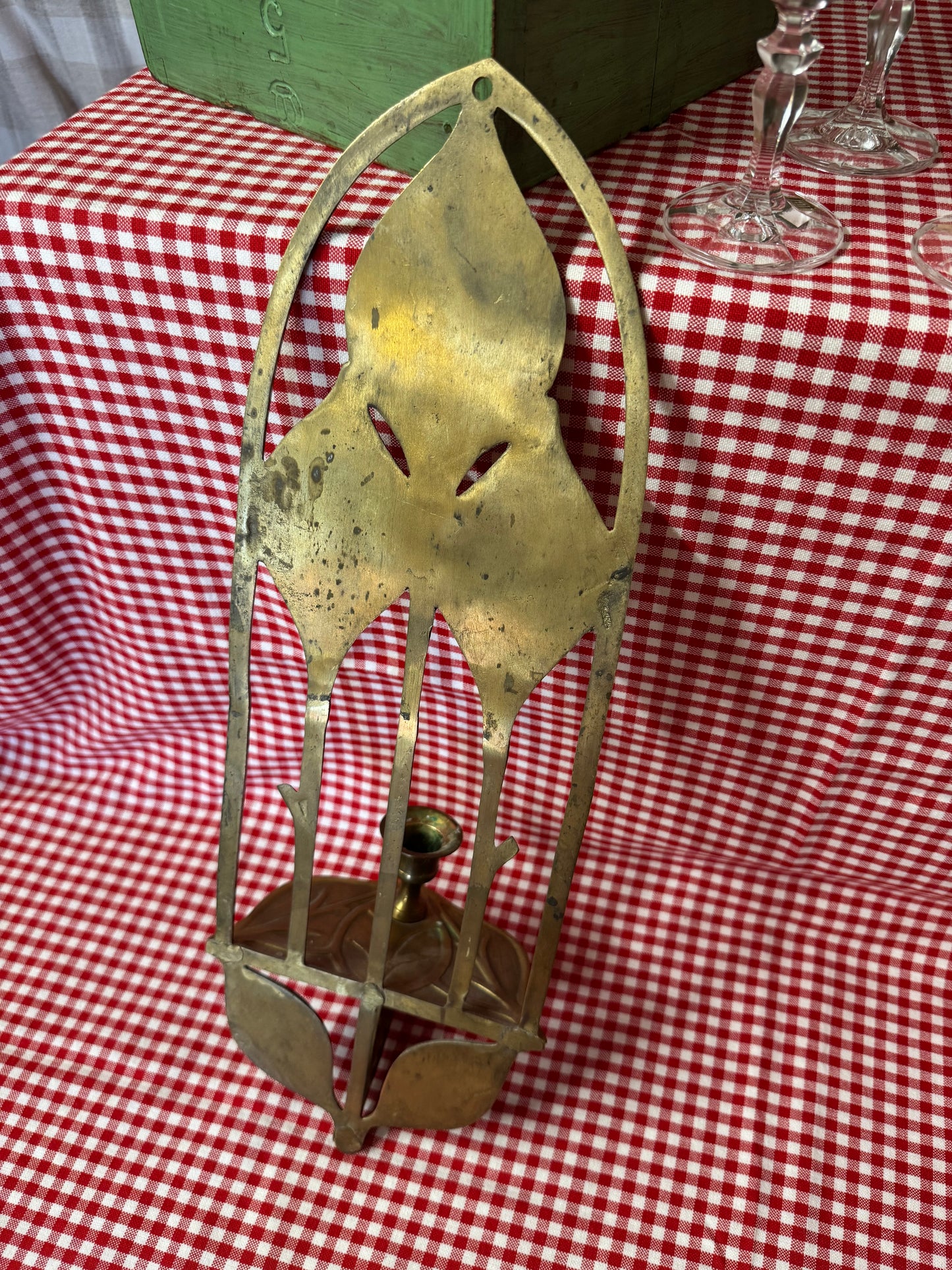 Stor väggljusstake i mässing