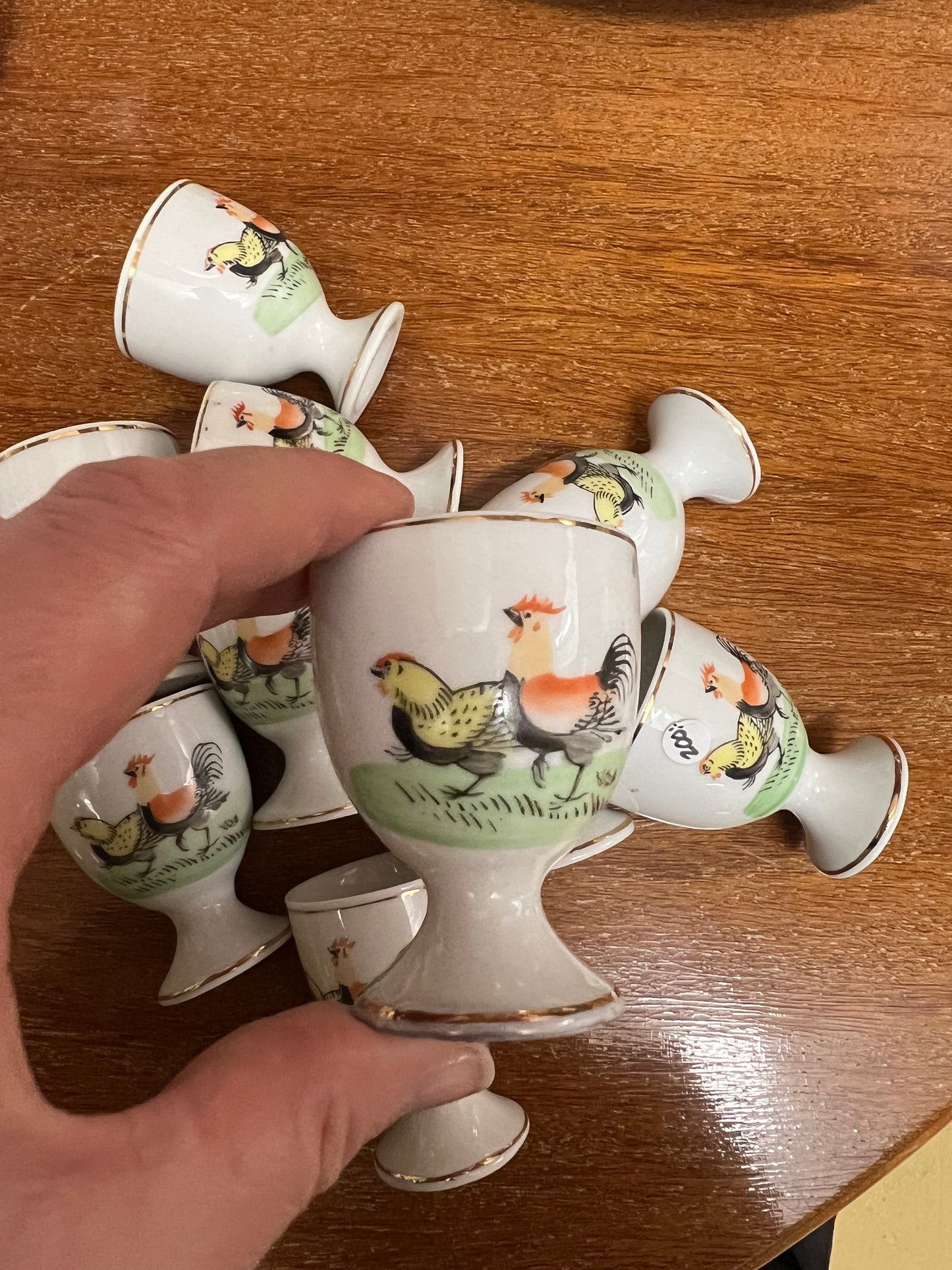 10 äggkoppar höna och tupp