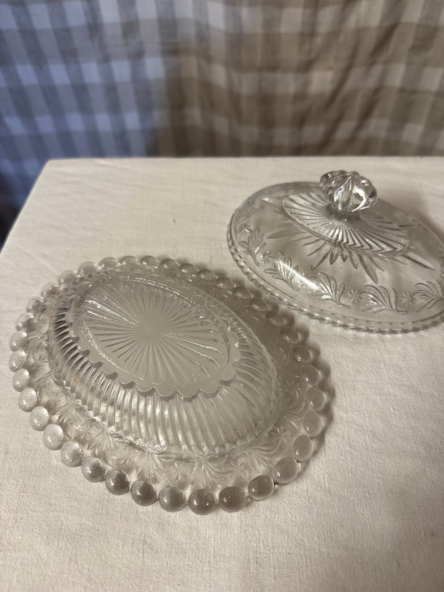 Glasskål med lock