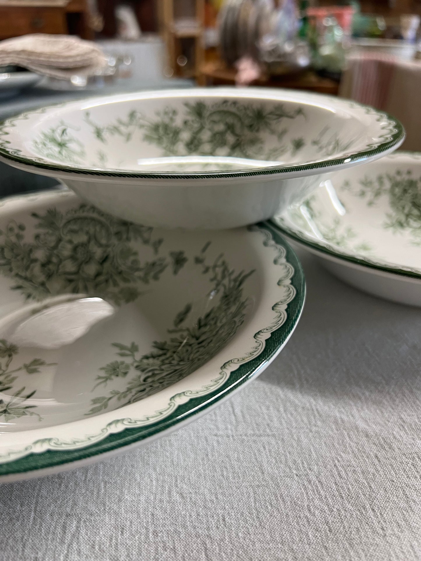 4st GRÖN ANNA djup tallrik / dessertskål