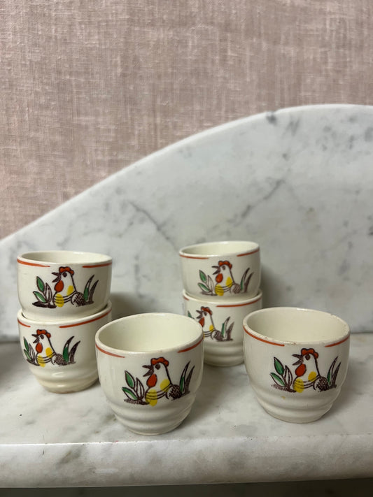 6st äldre äggkoppar