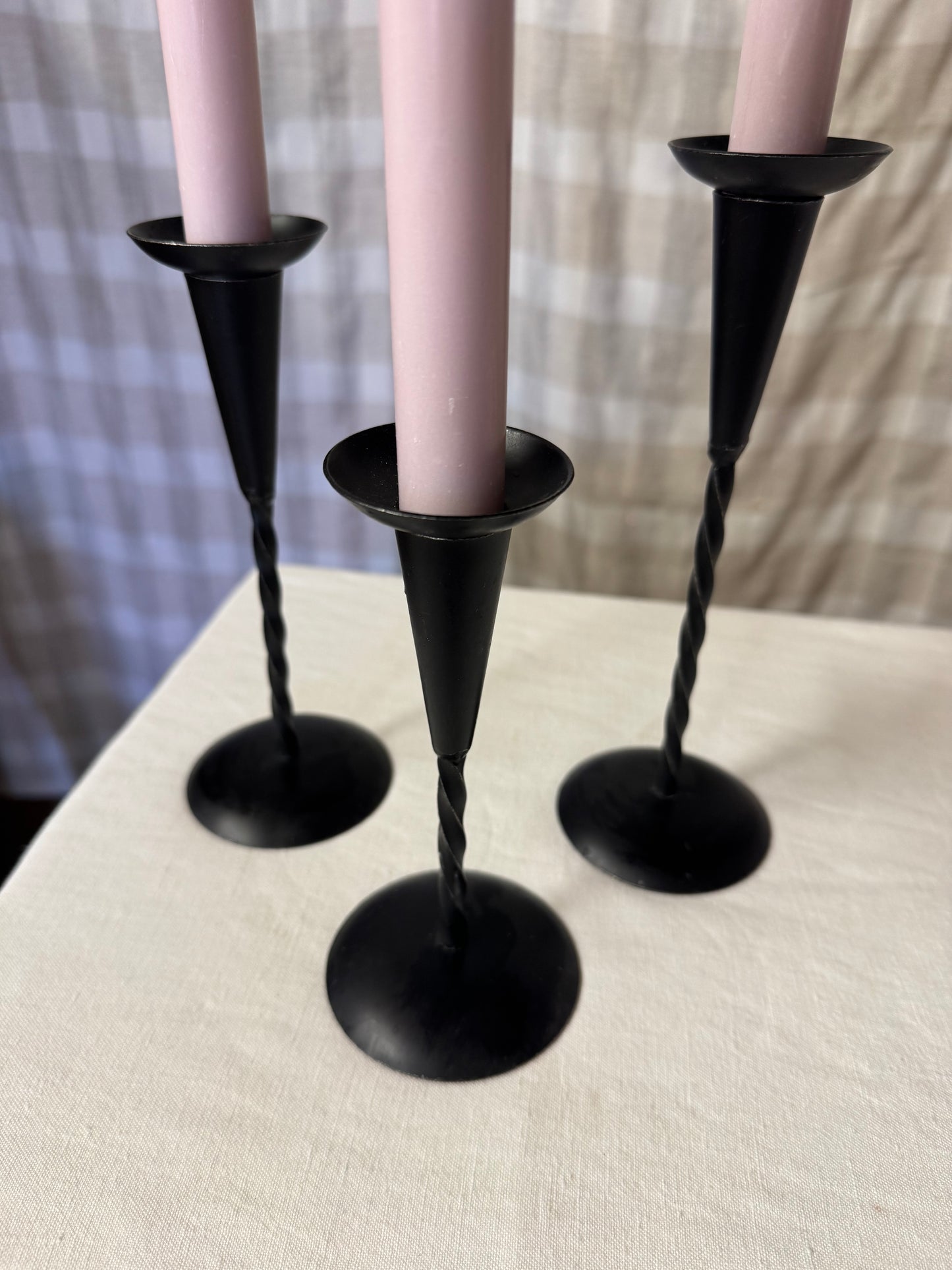 Ljusstakar i smide, Käck & Hedbys Leksand, 3 st, vintage