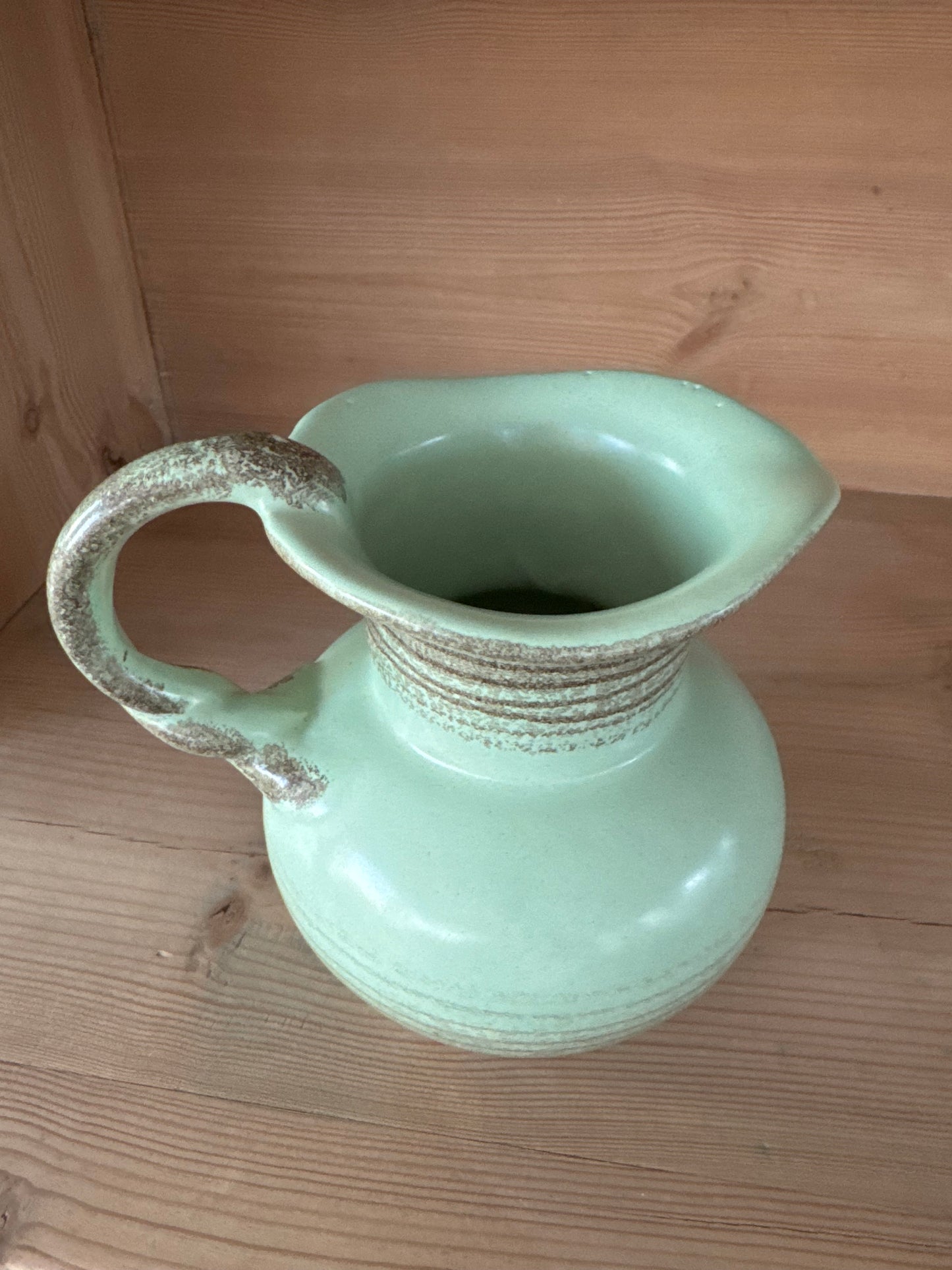 Grön keramikkanna Jasba 1960-tal