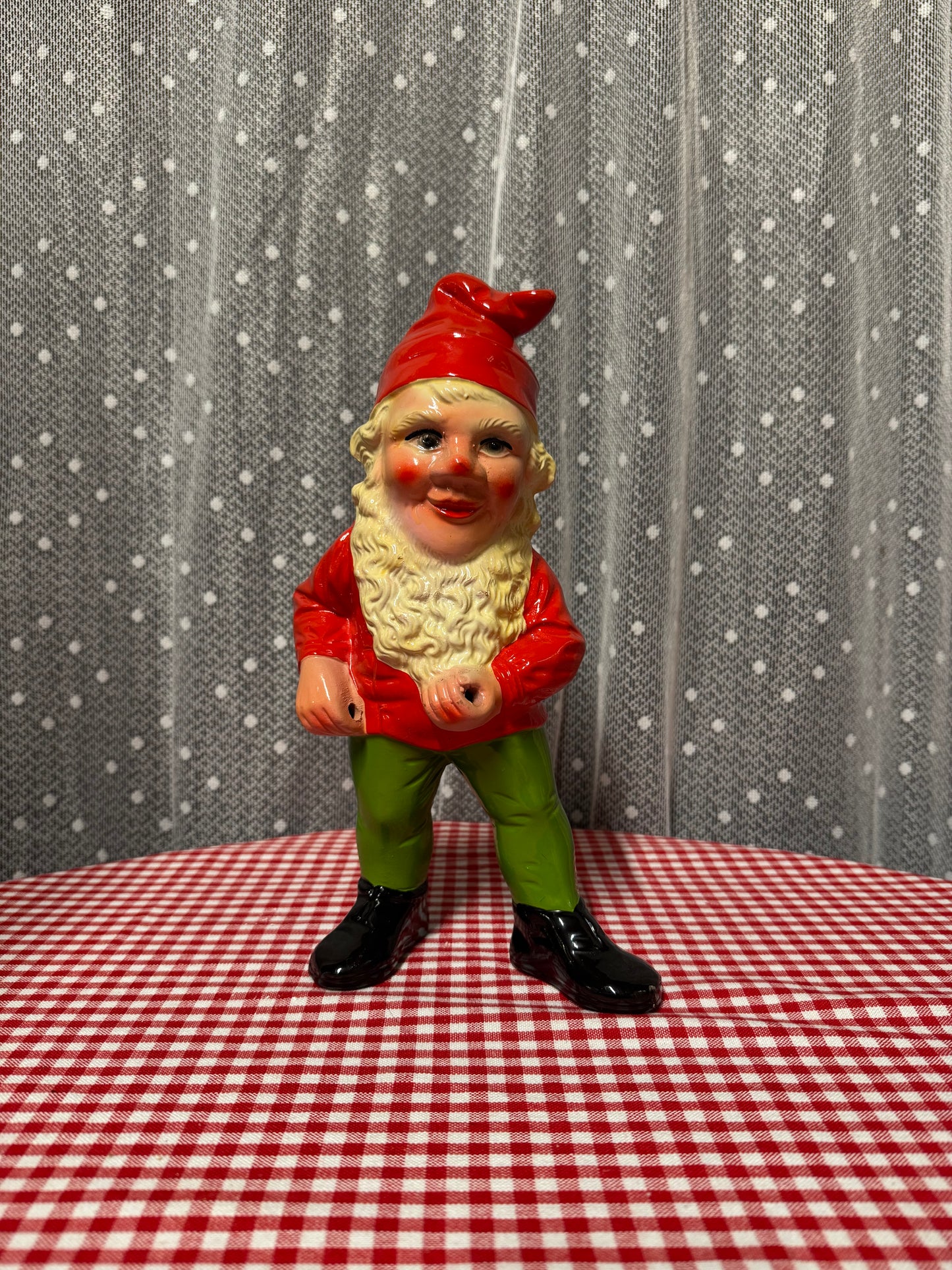 Äldre stor tomte i porslin