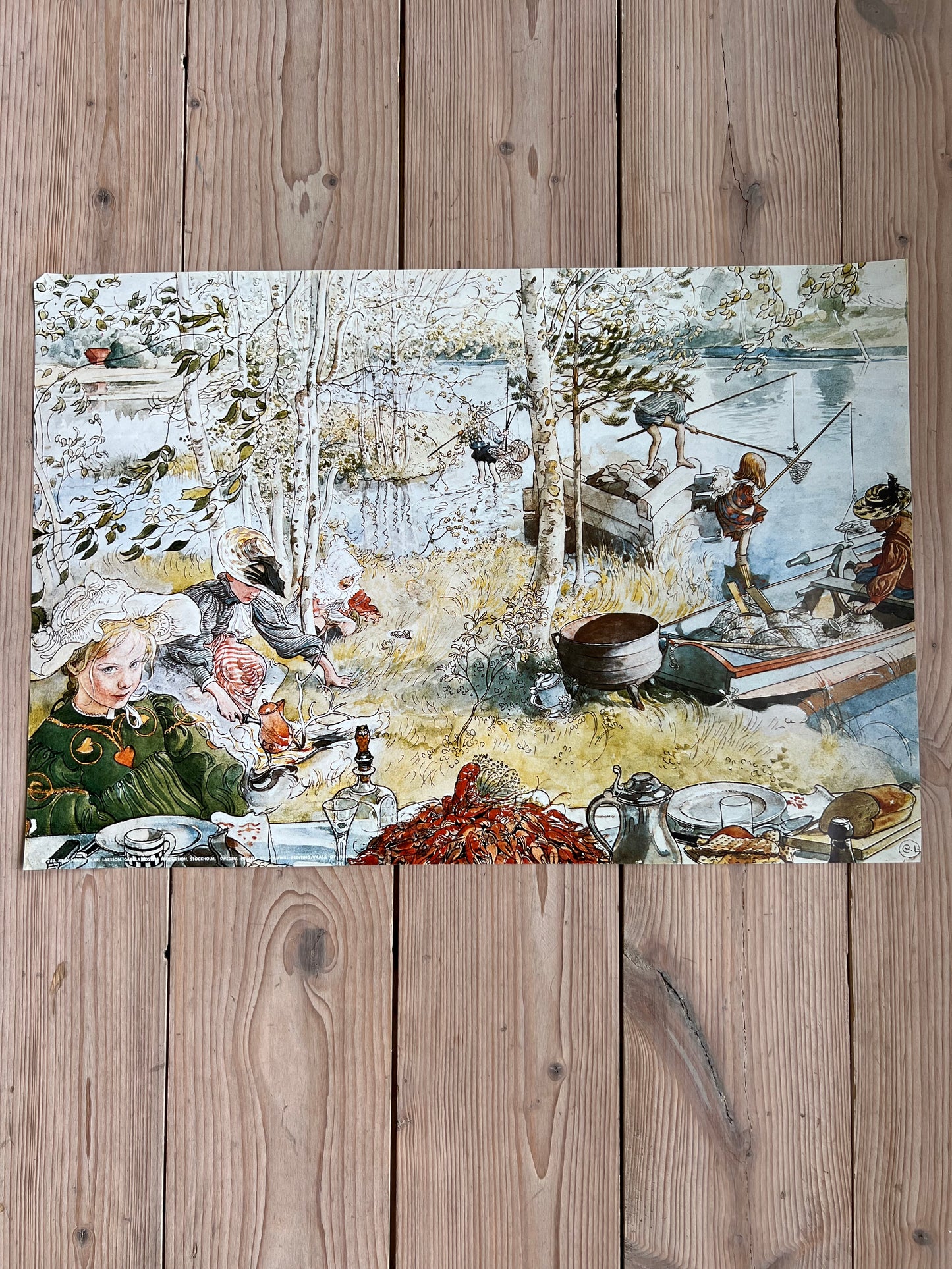 Carl Larsson poster - kräftfångst