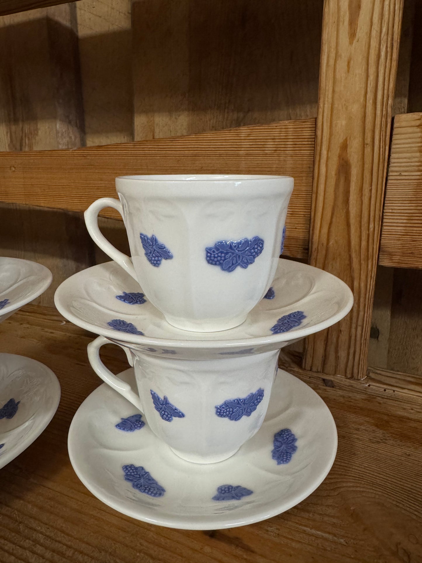 1st Blå Blom old Gustafsberg kaffekopp med fat