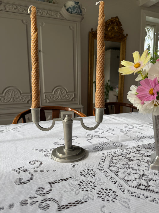 Art deco ljusstake i tenn