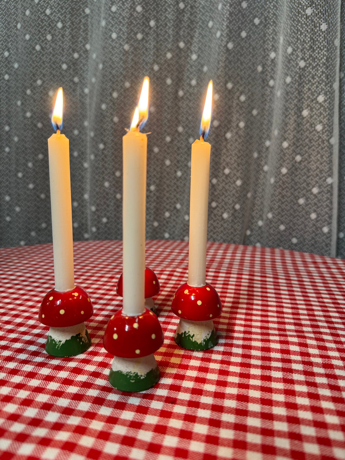 4st ljusstakar flugsvamp för julgransljus