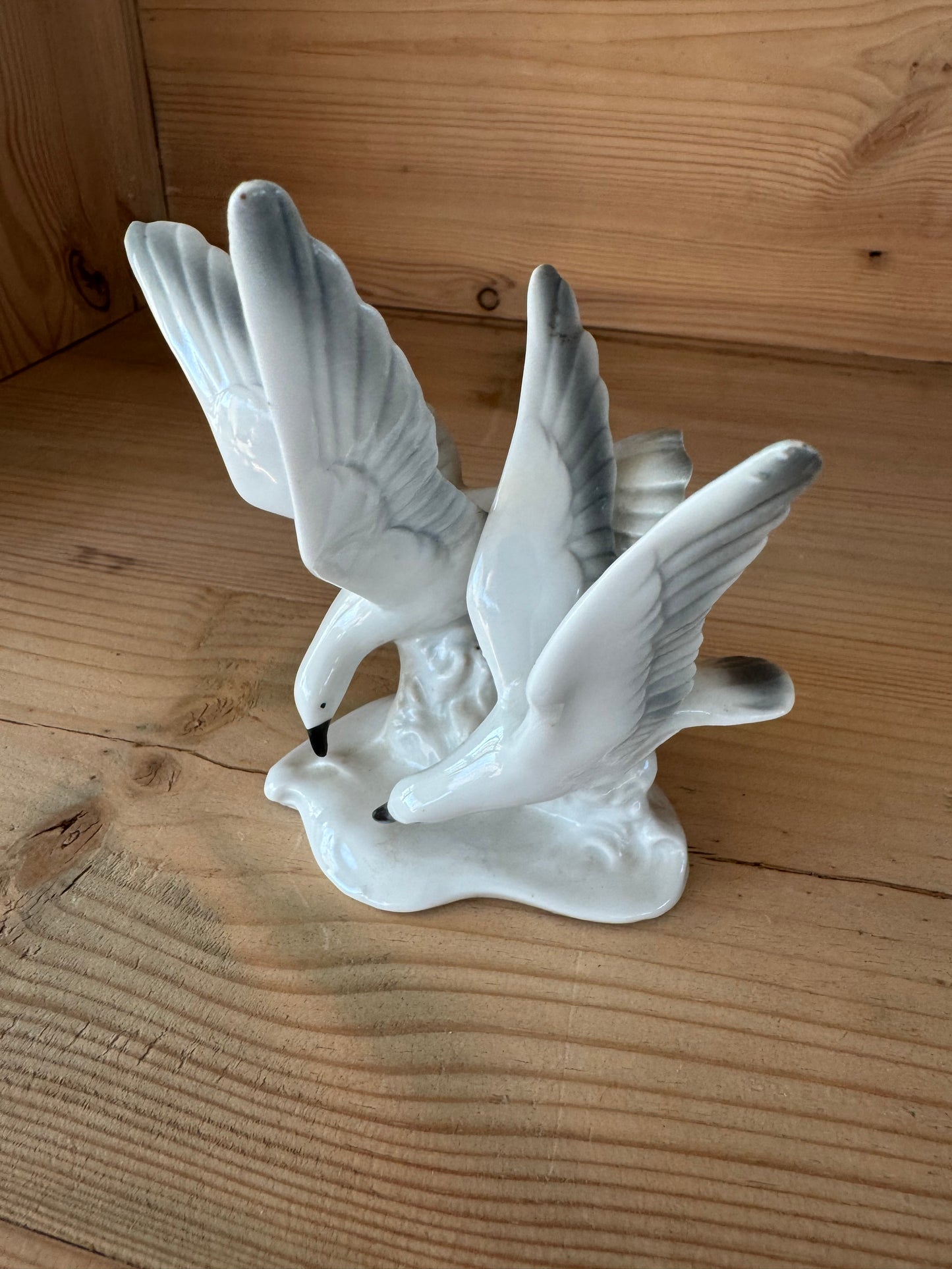 Dekorativ porslinsfigur – gäss, vintage 60-tal