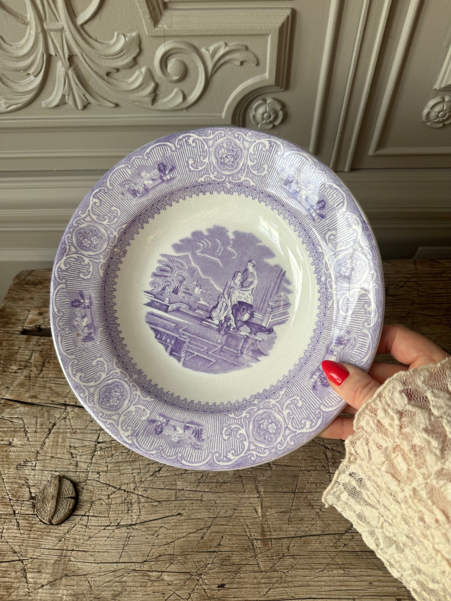 Lila djup tallrik Carrara Gustafsberg