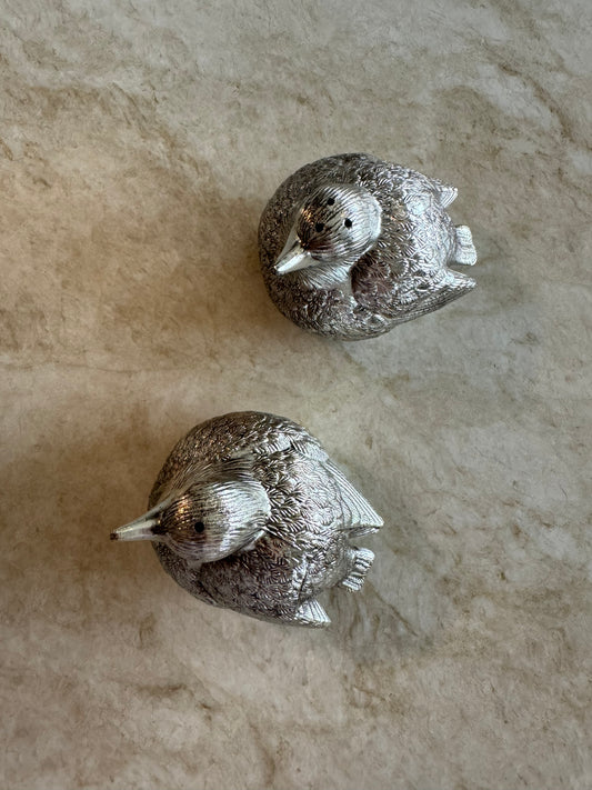 Paret fåglar salt och peppar