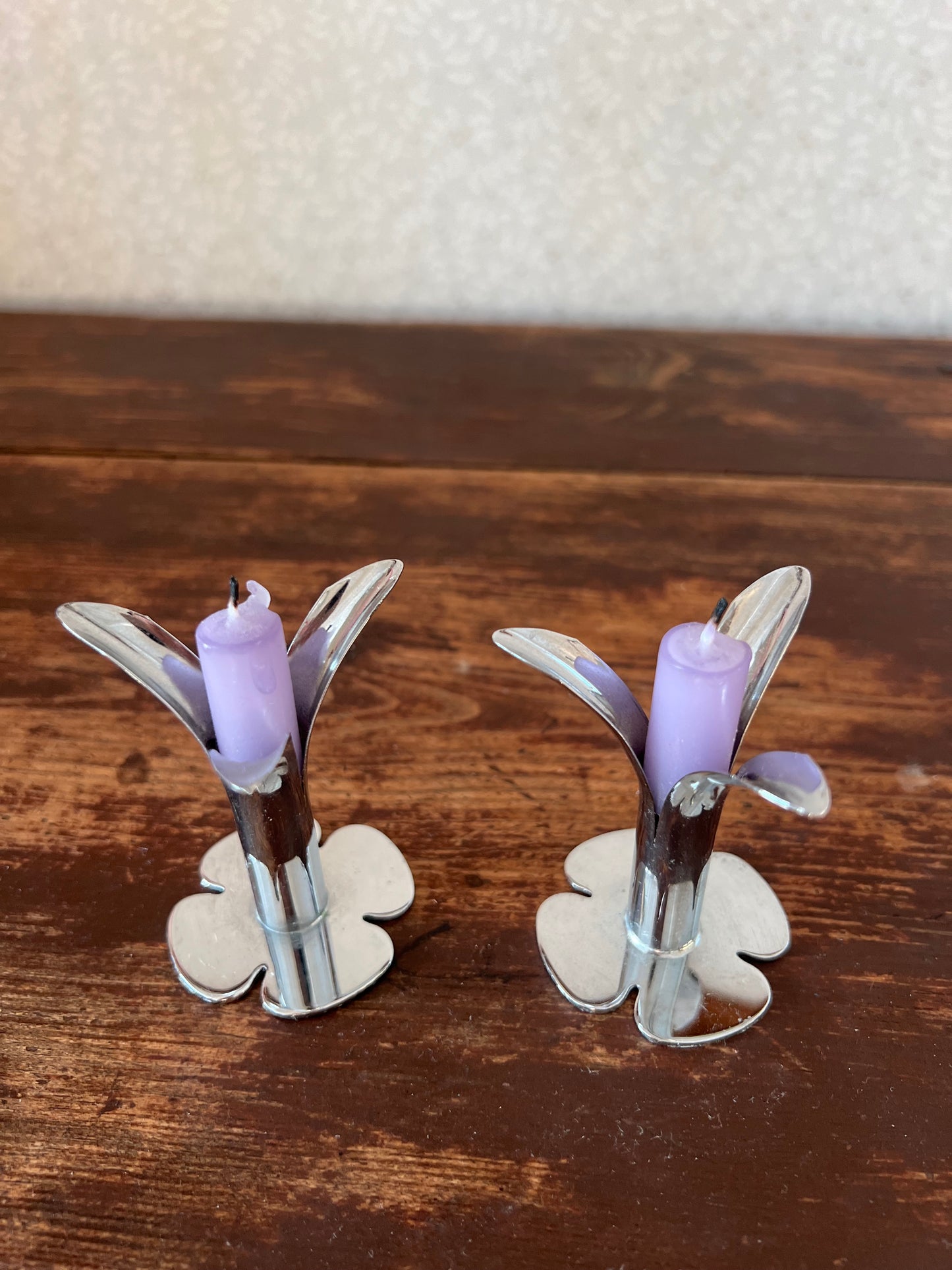 Paret ljusstakar fyrklöver för julgransljus