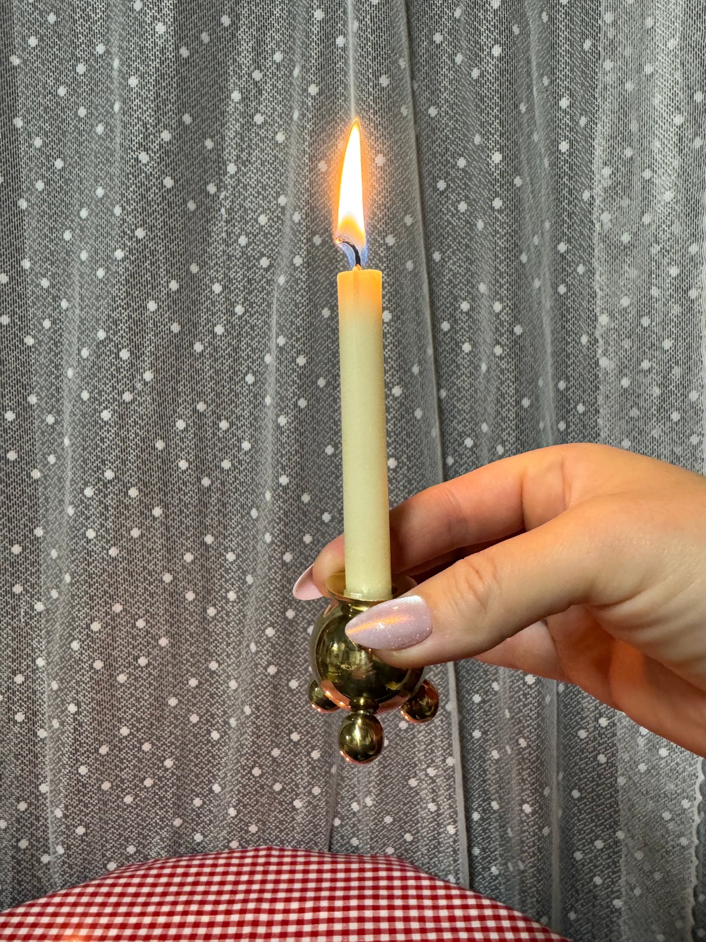 3 st mindre kulljusstakar i mässing