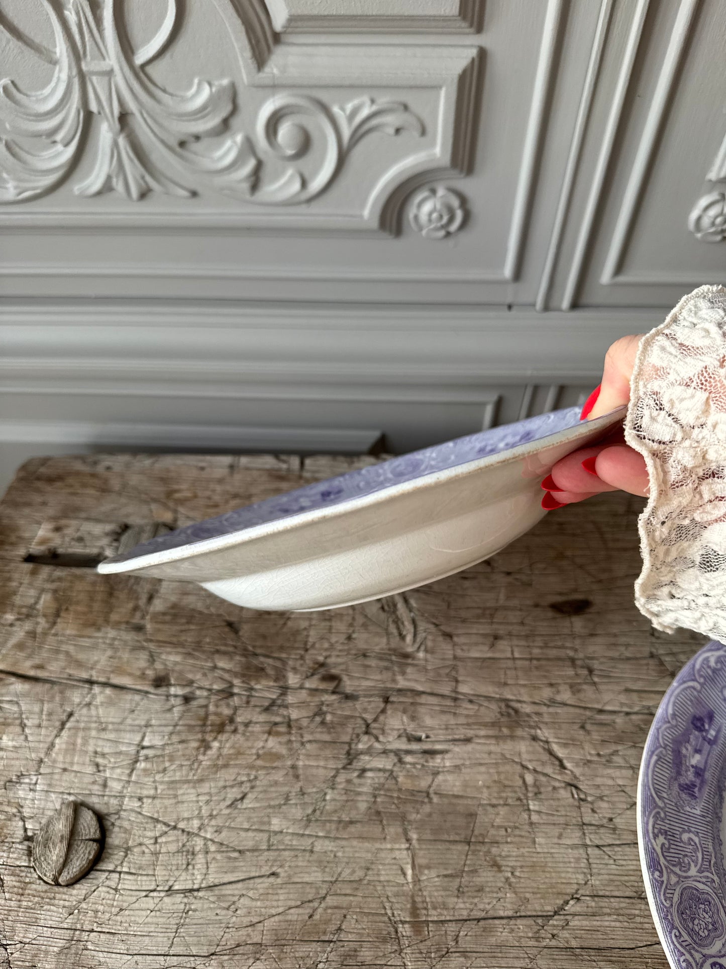 Lila djup tallrik Carrara Gustafsberg