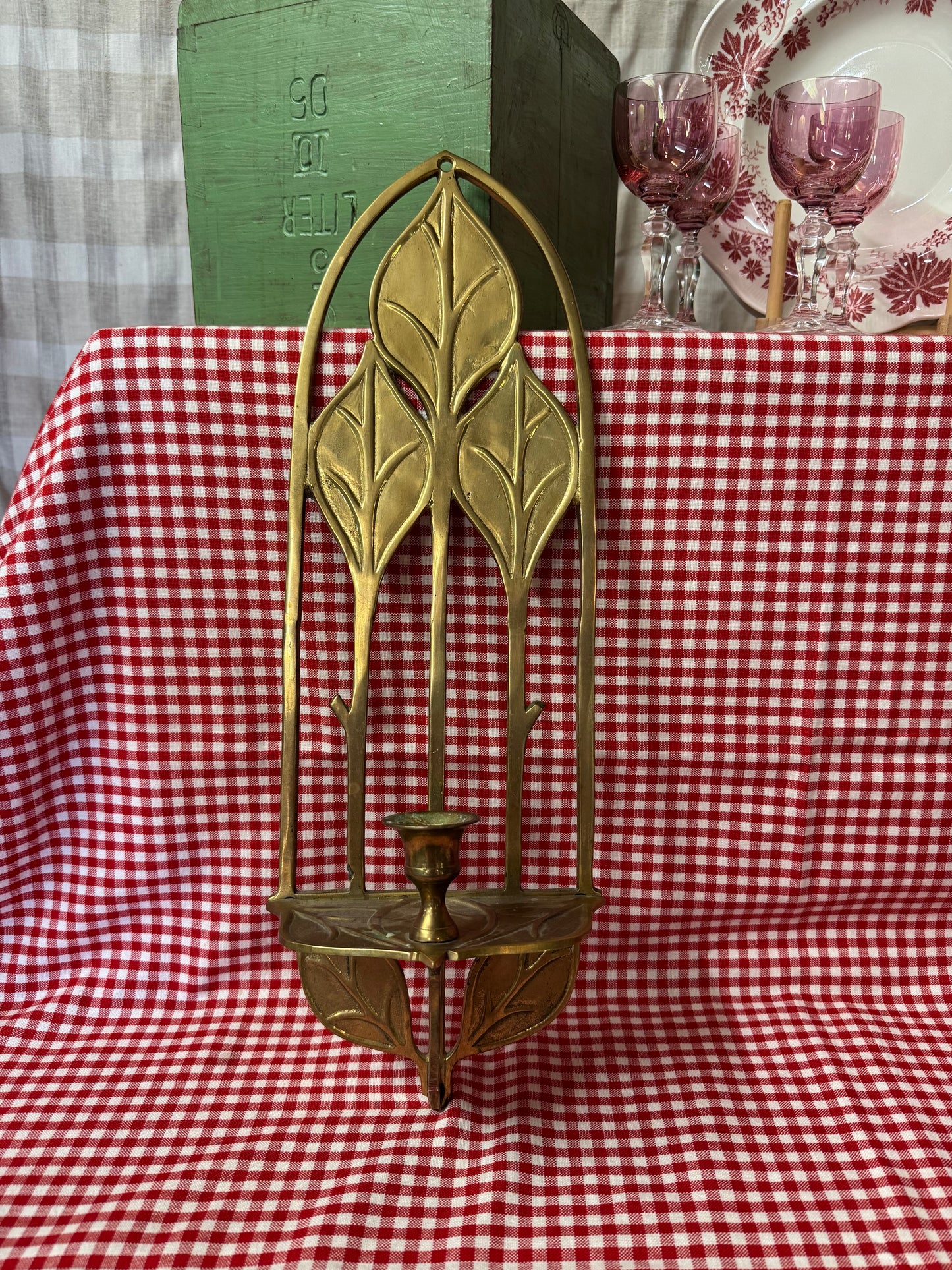 Stor väggljusstake i mässing