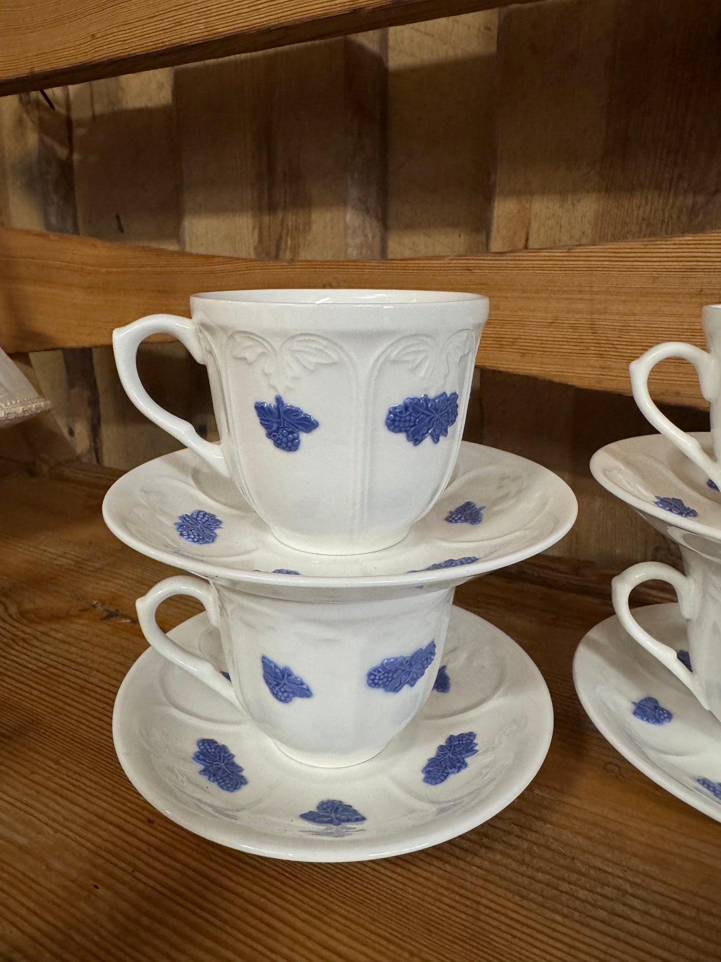 1st Blå Blom old Gustafsberg kaffekopp med fat