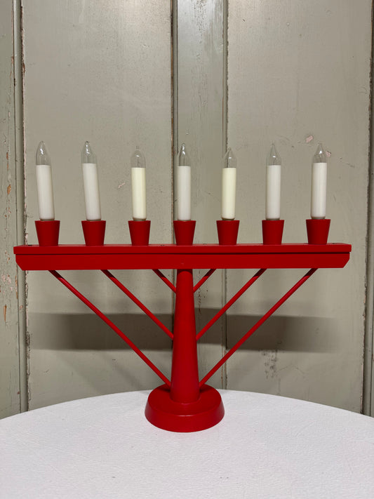 Röd adventsljusstake