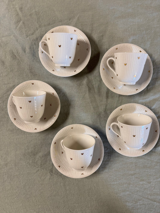 Rörstrand små koppar med fat, 5st