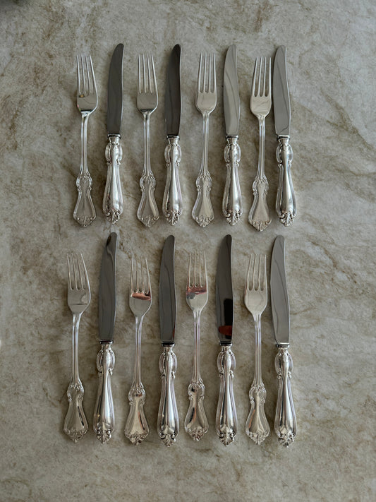 Vackra knivar och gafflar, 8 par