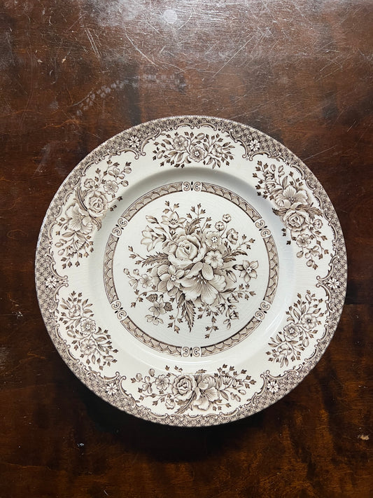 6st mattallrikar i brunt - Engelskt porslin