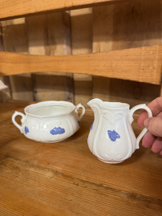 Blå Blom old Gustafsberg sockerskål & gräddkanna