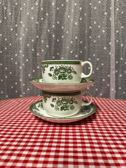 Två tekoppar med fat - FASAN Old Gustavsberg