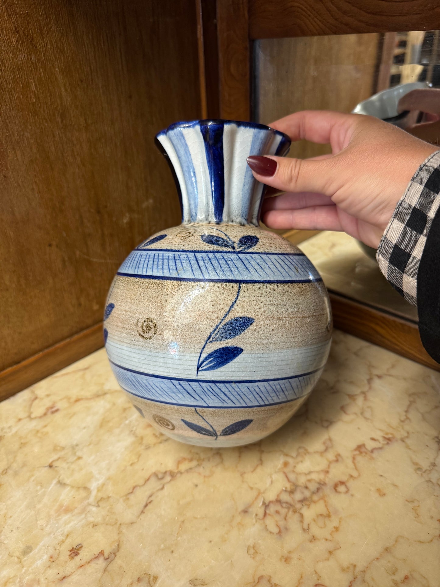 Handmålad vas Rörstrand