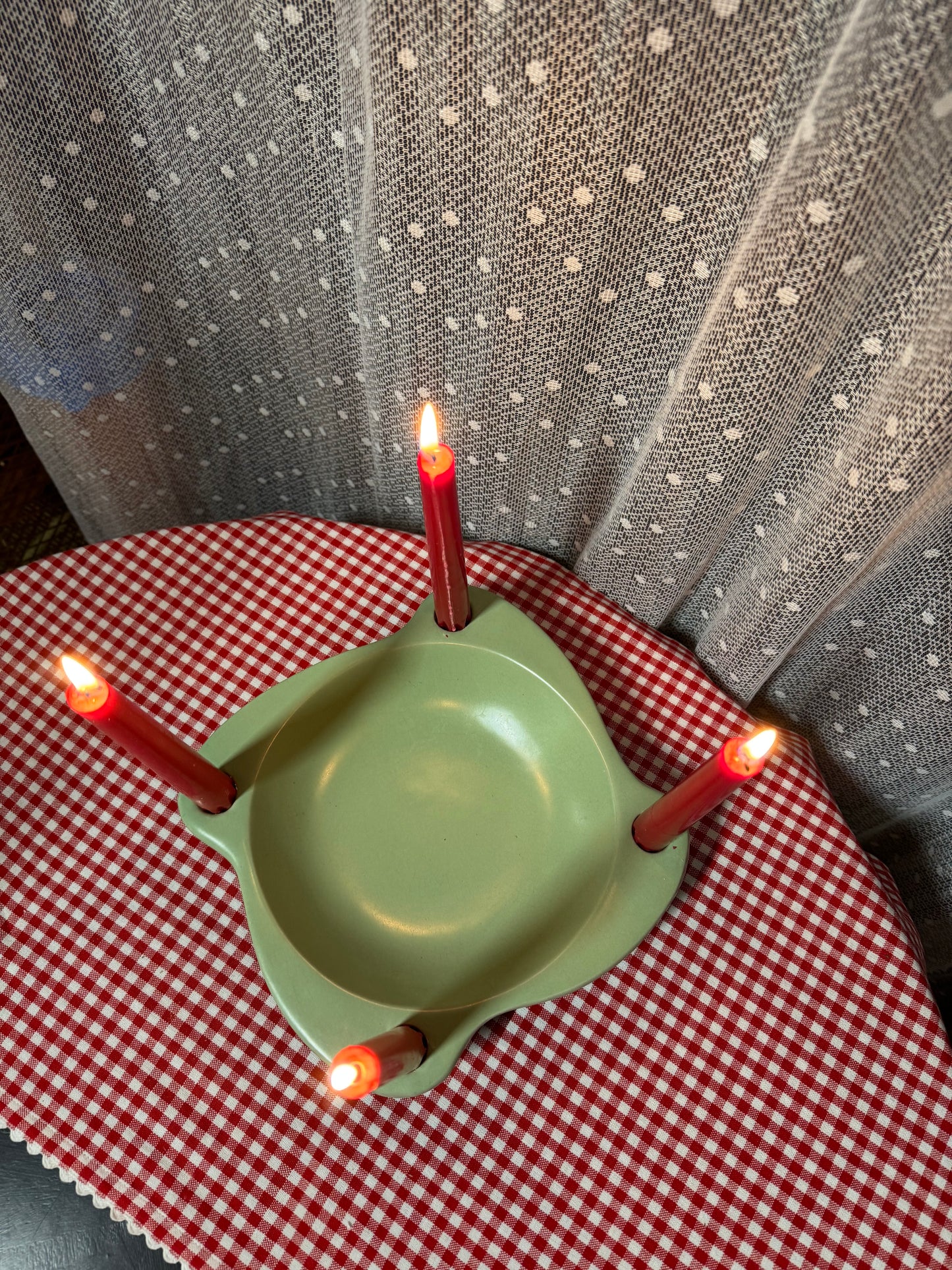 Adventsljusstake i grönt Uppsala Ekeby