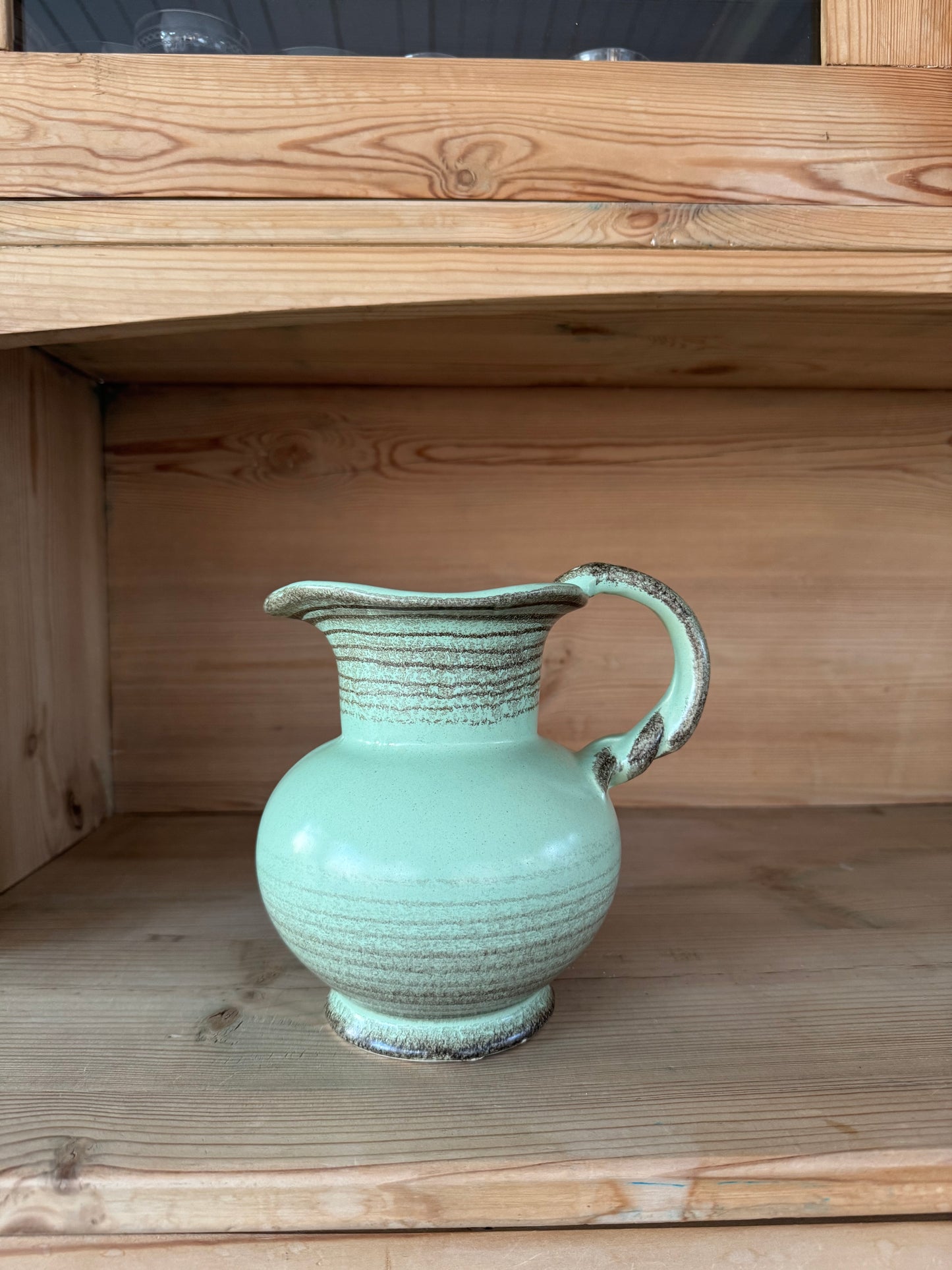 Grön keramikkanna Jasba 1960-tal