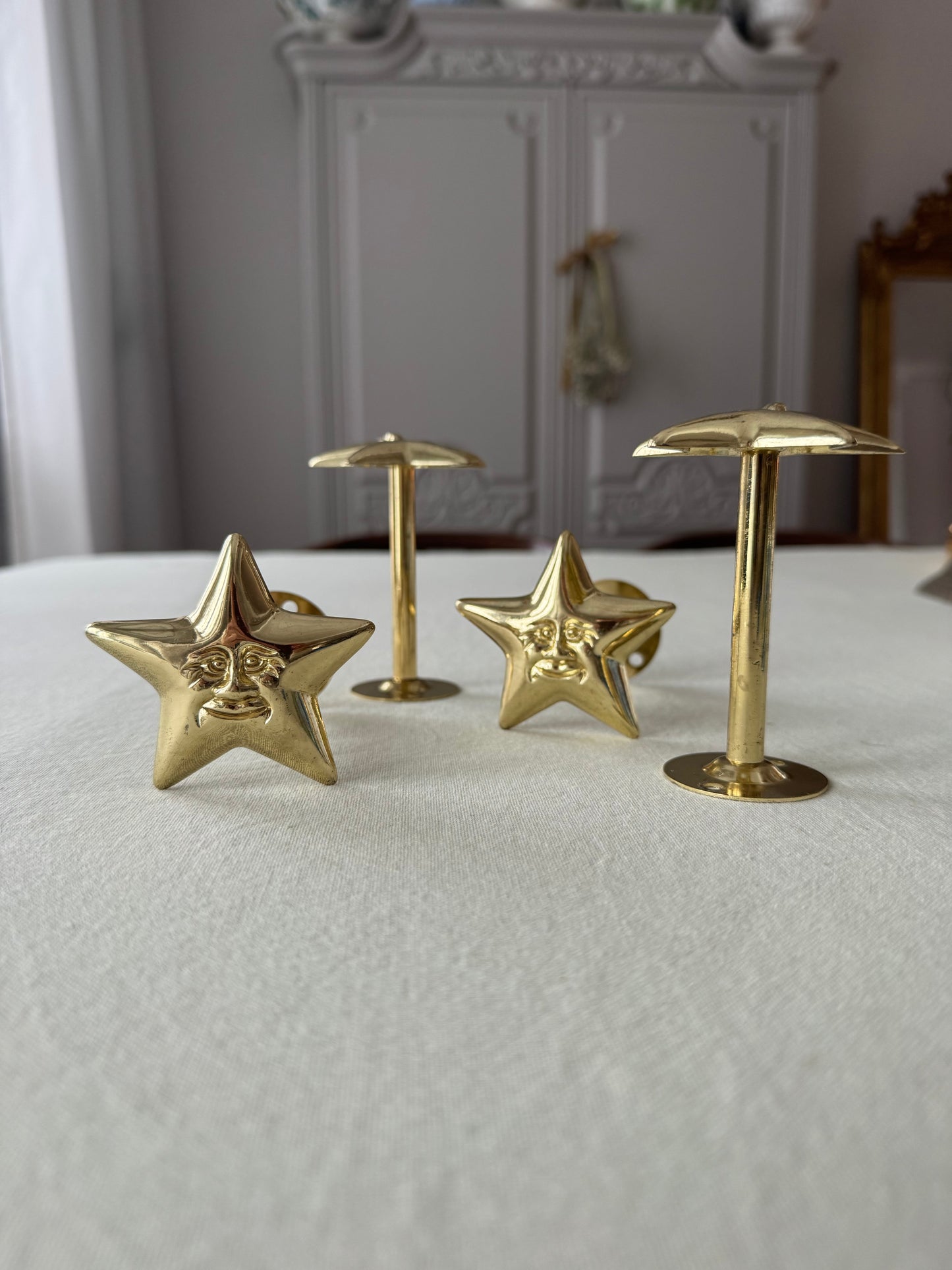 4st gardinkrokar guldiga stjärnor
