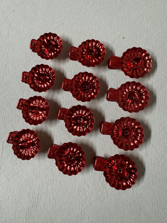 Röda julljusklämmor, 12st