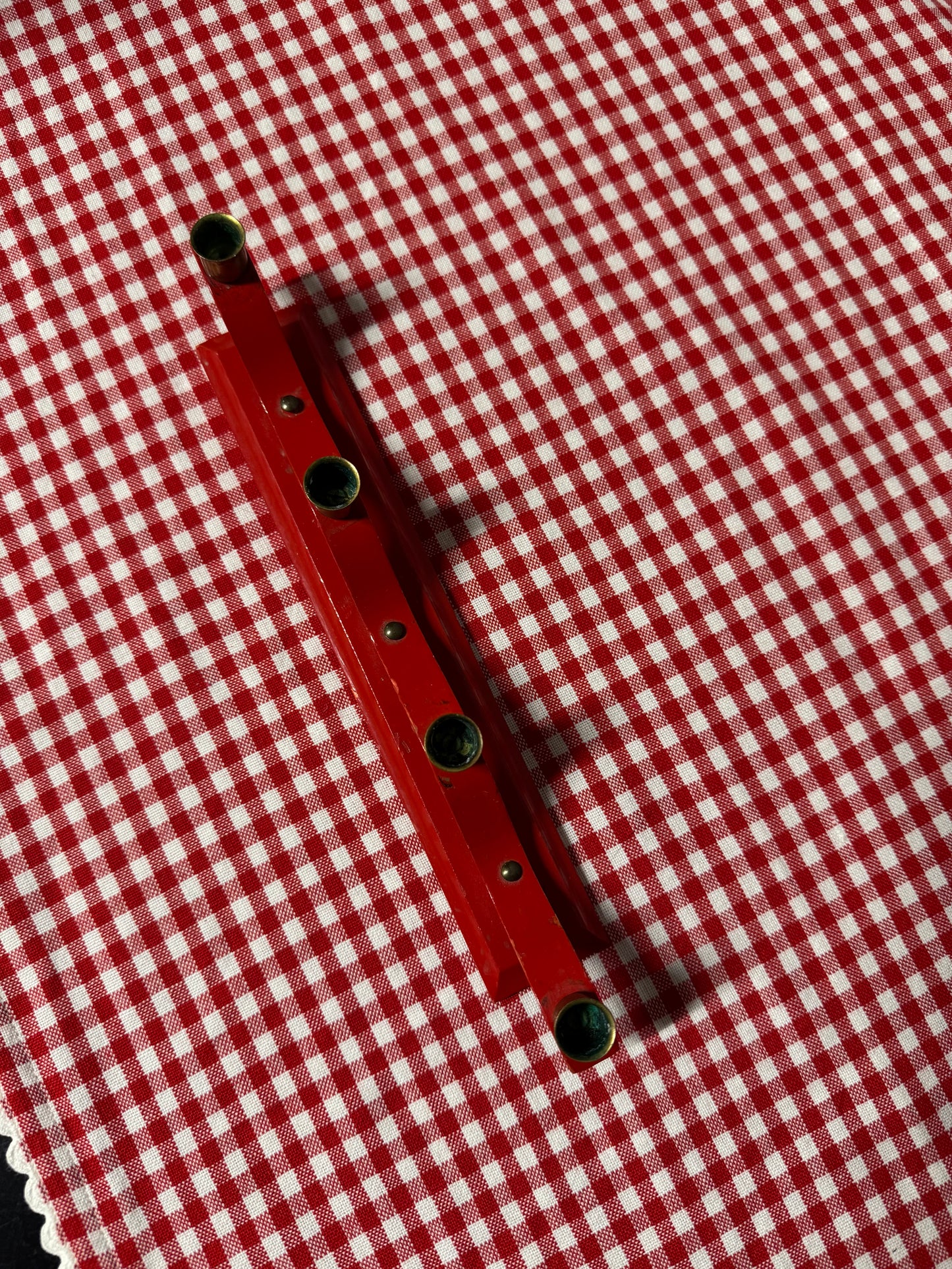 Art deco vågig träljusstake för julgransljus