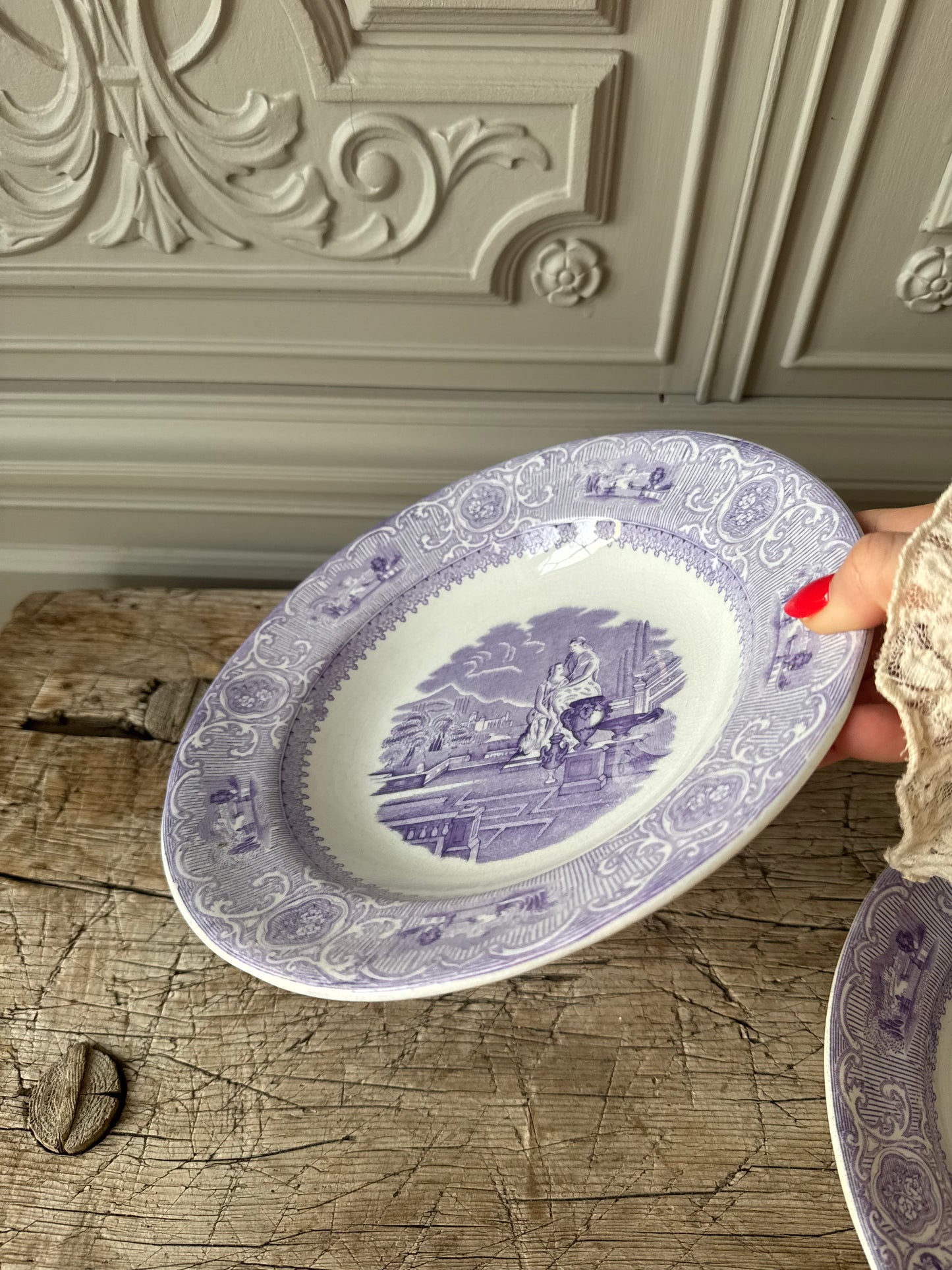 Lila djup tallrik Carrara Gustafsberg