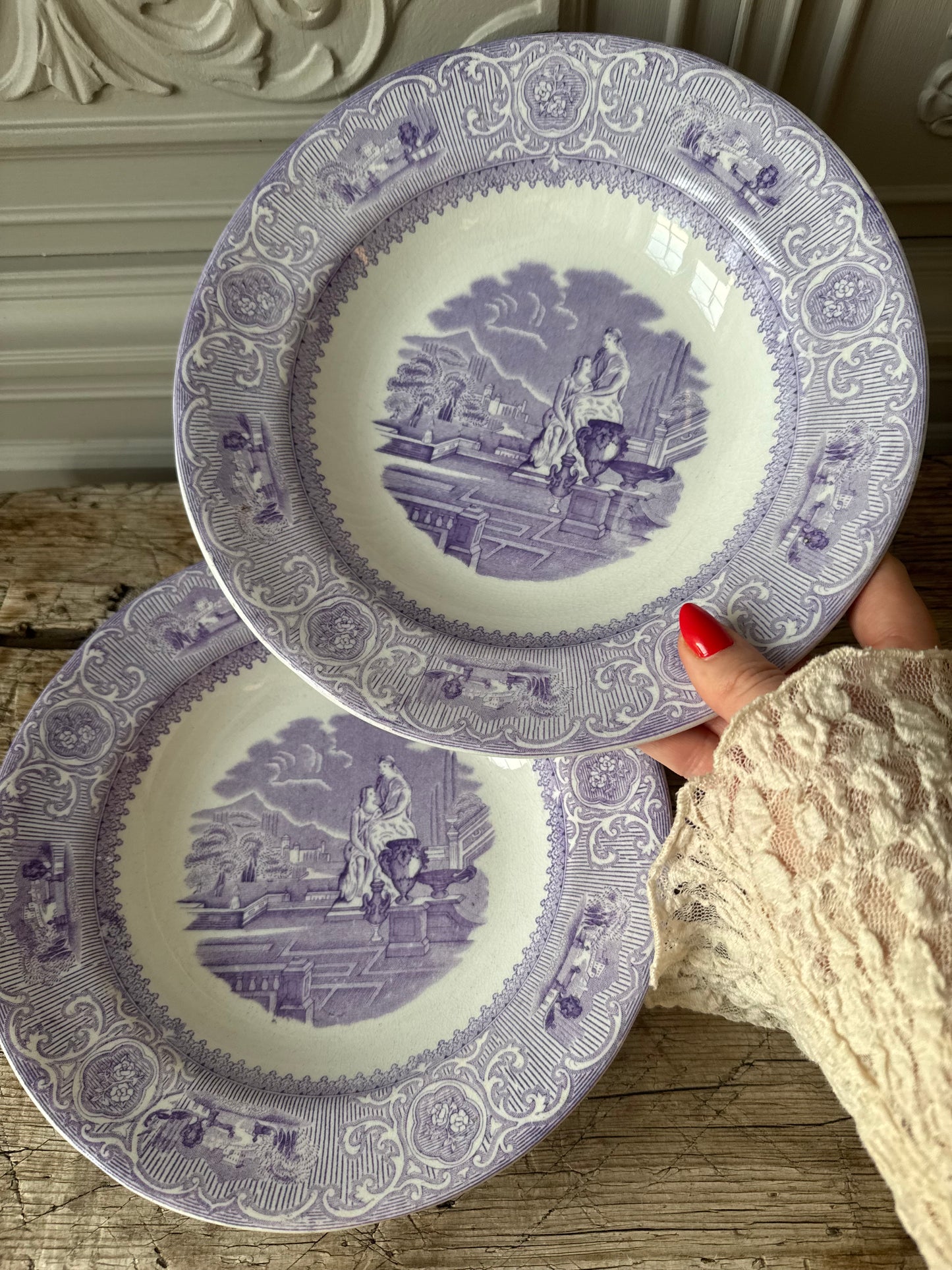 Lila djup tallrik Carrara Gustafsberg