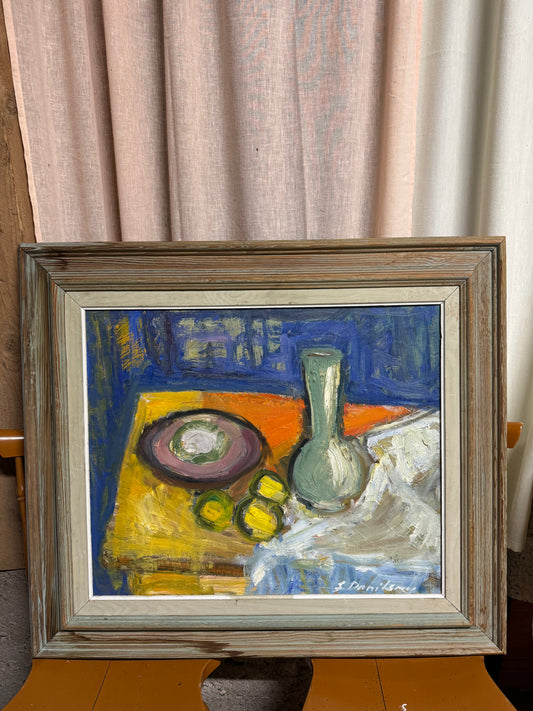 Stor oljemålning stilleben