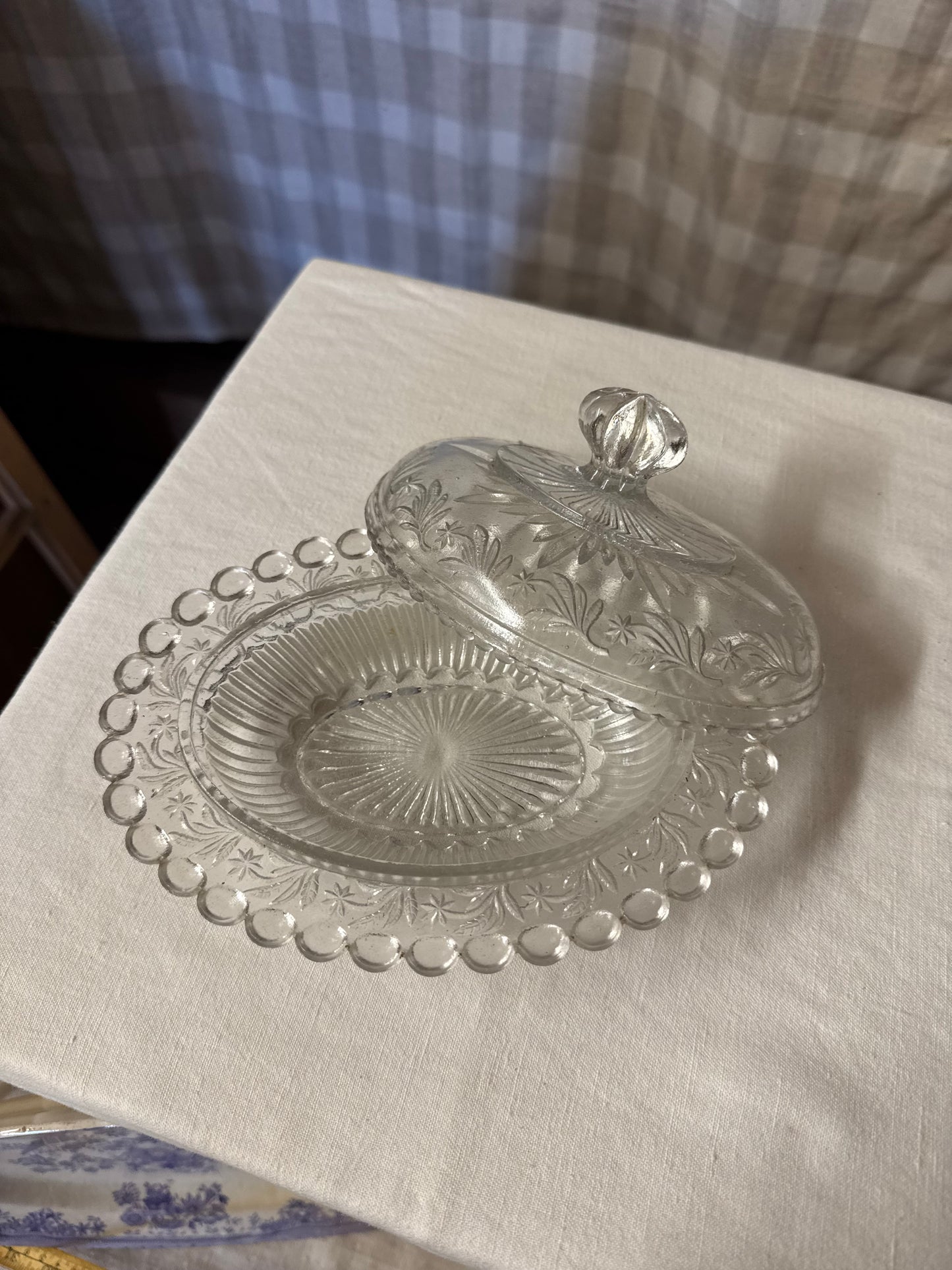 Glasskål med lock