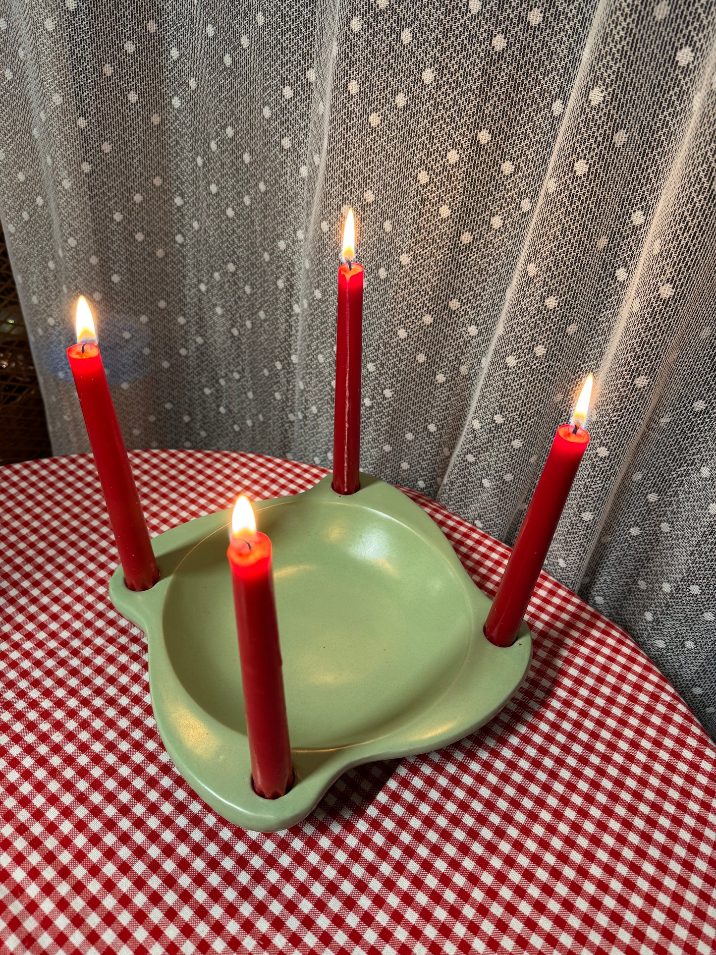 Adventsljusstake i grönt Uppsala Ekeby