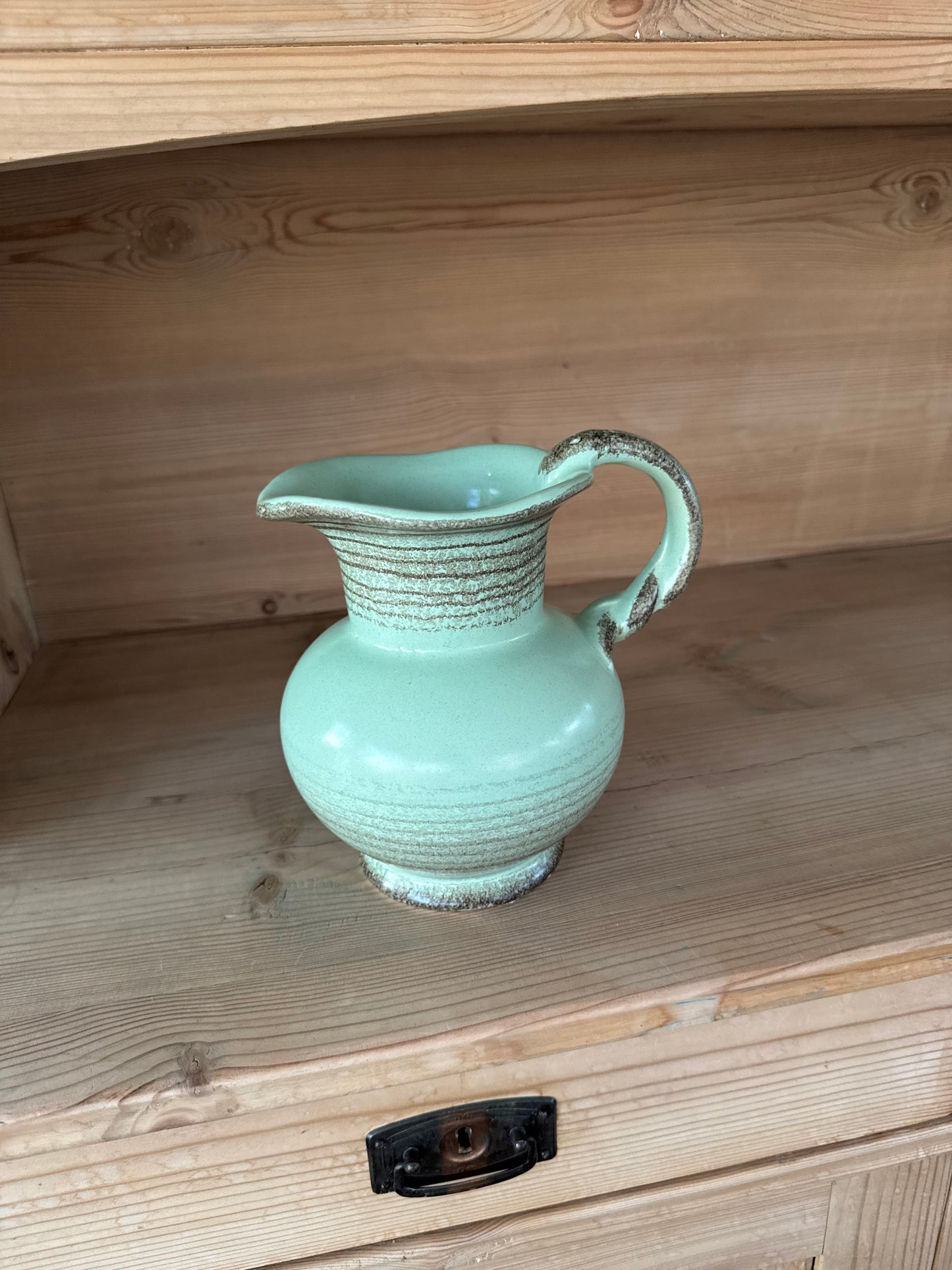 Grön keramikkanna Jasba 1960-tal