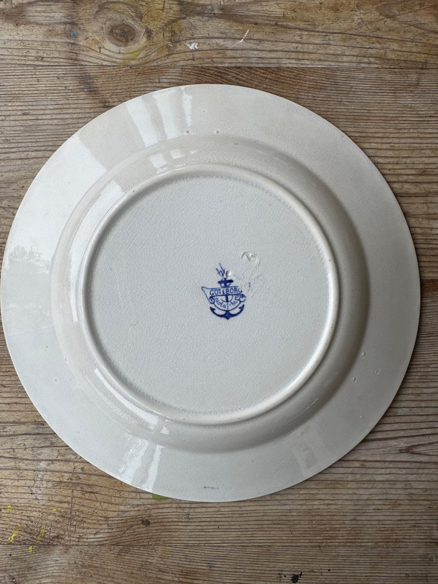 Blåvit mattallrik GÖTEBORG Gustafsberg