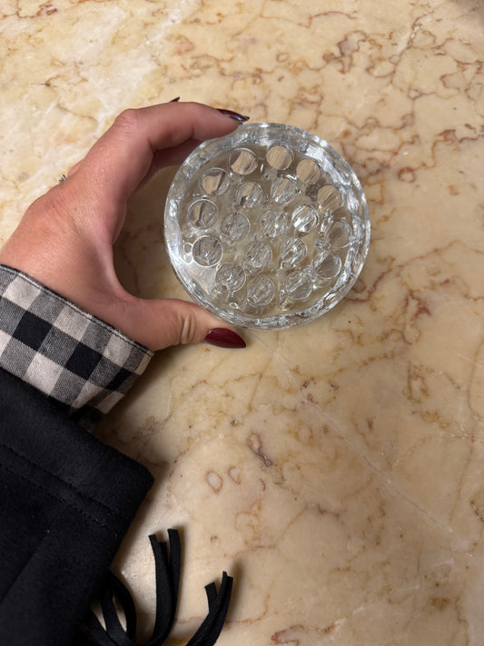 Stor blomsterfakir i klarglas - Ikebana 19 hål