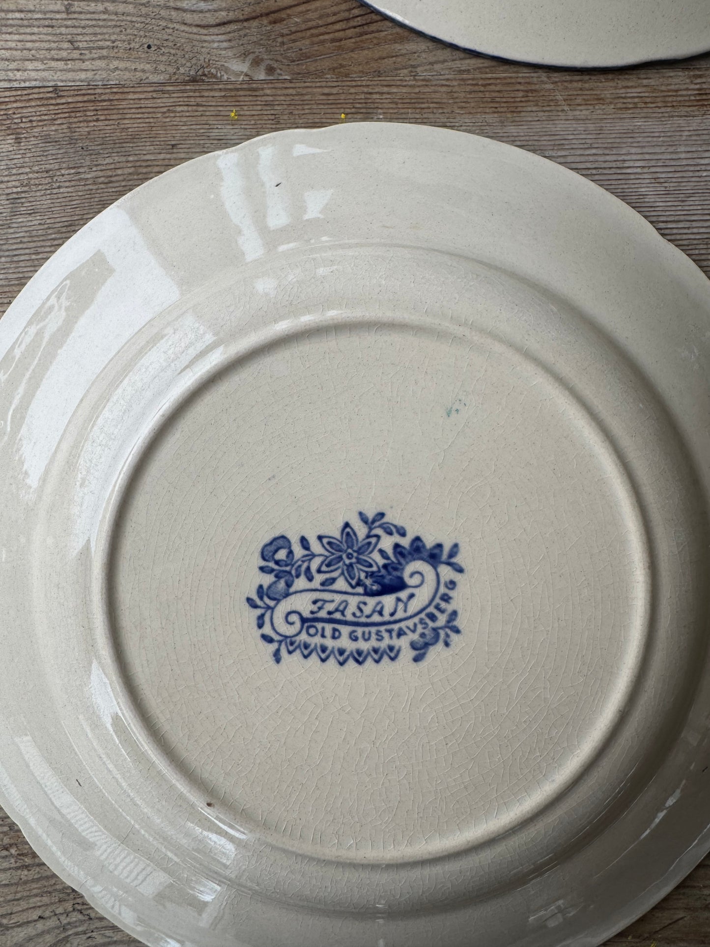 2st blåvita tallrikar Fasan Old Gustafsberg