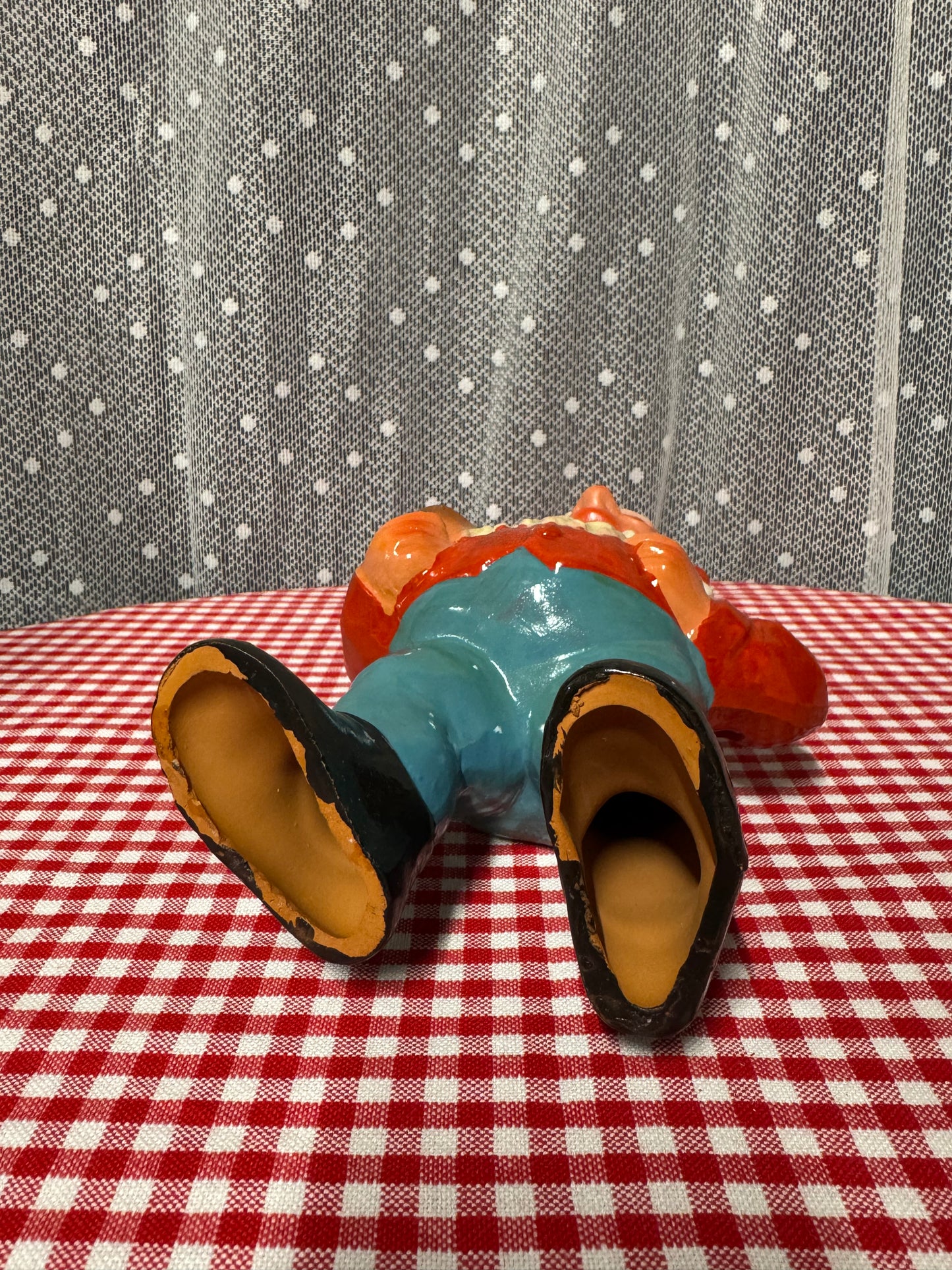 Äldre tomte med ljushållare för kronljus 50-tal