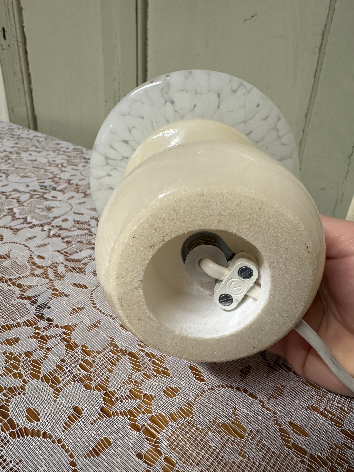 Bordslampa svamp med marmorfot, 1900-tal