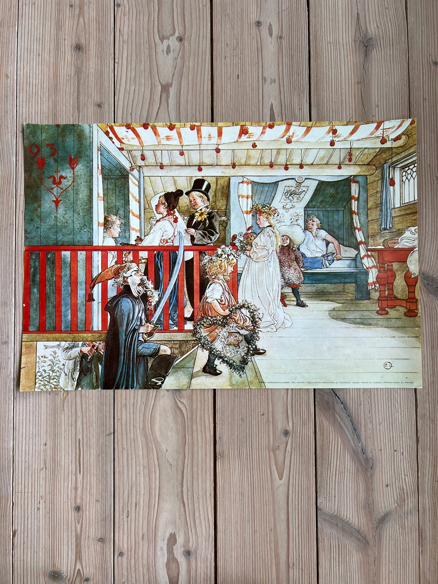 Carl Larsson poster - namnsdag på härbret