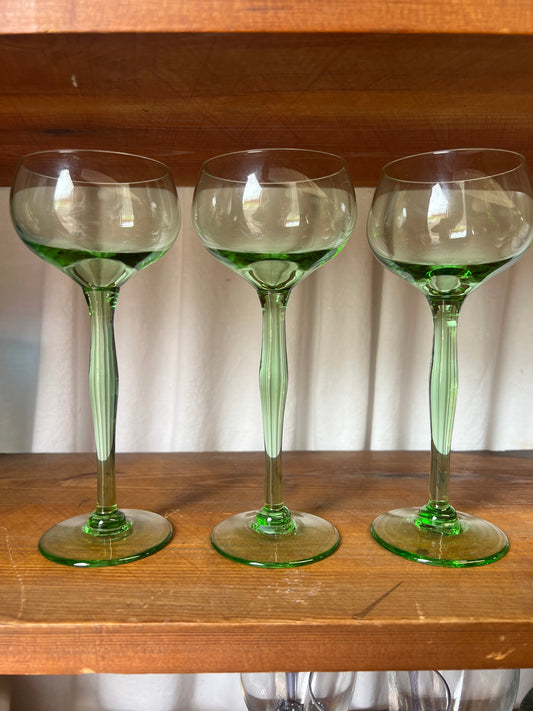 3st gröna höga glas