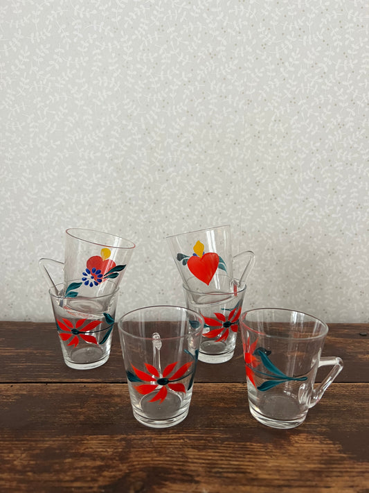 6st handmålade glöggglas
